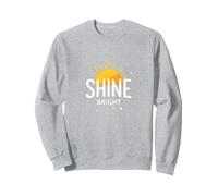 Shine Bright Sun Design Inspirationende Wand Sudadera, Unisex para Adultos, Gris Jaspeado, M