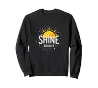 Shine Bright Sun Design Inspirationende Wand Sudadera, Unisex para Adultos, Negro, XXL