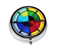 Shine in All Directionspill Box y pastillero redondo, 3 compartimentos, para bolso o bolsillo, pastillero portátil de viaje