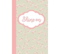 Shine On - Aesthetic Grid Notebook | Minimalist Journal: Soft pastel green notebook with a delicate floral cover - perfect for notes, planning, and journaling