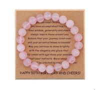 Shine River Regalos de cumpleaños número 50 para mujeres, pulsera de piedras naturales con caja de regalo para amigas, tía, mamá, compañera de trabajo, Piedra, Jade