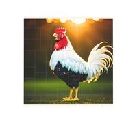 Shine Rooster Print Building Block Puzzle Cuadrado Creativo Bloques de Construcción Rompecabezas Decoración de Escritorio para el Hogar
