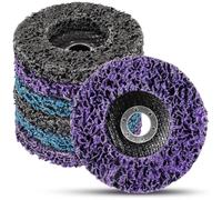 Shineboc 6 Piezas 5"x7/8" Discos de Limpieza Gruesos,125mm Diámetro CSD Disco Pulido Disco Limpieza con Soporte, para Tratamiento de Superficies o Eliminación de Barniz（Morado/Azul/Negro）