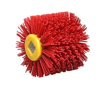 Shineboc Cepillos Abrasivos 120 x 100 mm de Nailon para Procesamiento de Madera, Grit Bristle para Máquina de Satinado, Rueda de Alambre (80 Rojo)