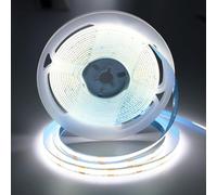 ShineBurky COB Tira LED 12V Blanco Frío 6000K, Luces LED 5M CRI93+ | Ancho 8mm Flexible Cortable Tiras de Luz para TV Retroiluminación Cocina Dormitorio Mostrador Decoración (sin Adaptador)