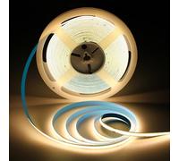 ShineBurky COB Tira LED 24V Blanco Cálido 3000K, Luces LED 10M CRI93+ | Ancho 8mm Flexible Cortable Tiras de Luz para TV Retroiluminación Cocina Dormitorio Mostrador Decoración (sin Adaptador)