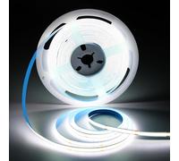 ShineBurky COB Tira LED 24V Blanco Frío 6000K, Luces LED COB 10M CRI93+ Ancho 8mm Flexible Cortable Tiras de Luz para TV Retroiluminación Cocina Dormitorio Mostrador Decoración(Adaptador no Incluido)