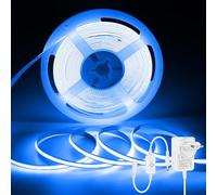 ShineBurky COB Tira LED 24V Blanco Frío, Luces LED Habitacion 10 Metros | Recortable Luz LED Strip Light Flexible CRI93+ Regulable Cocina Interior Exterior Navidad Hoteles Decoración (mit Adaptador)