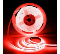 ShineBurky COB Tira LED 24V Rojo, Luces LED COB 10M CRI93+ Ancho 8mm Flexible Cortable Tiras de Luz para TV Retroiluminación Cocina Dormitorio Mostrador Decoración (Adaptador no Incluido)