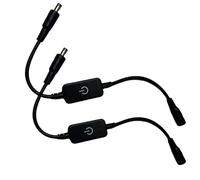 ShineBurky DC12V-24V Touch Dimmer für LED-Streifen 5050 2835 3535 3528, Schwarz Streifen LED Dimmer Controller Controller 0-100% Helligkeitsmodus 5.5mm x 2.1mm (2 unidades)