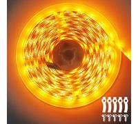ShineBurky Luces LED Habitacion 5 Metros Amarillo, Tira LED 12V Luz LED Adhesiva Impermeable IP65 Strip Light Flexible Cocina Interior Exterior Navidad Hoteles Decoración (No Adaptador de Corriente)