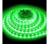 ShineBurky Tira LED 5 Metros Verde, 12V Luces LED 300LEDs SMD5050 | Luz LED Adhesiva Recortable Strip Light Flexible Cocina Interior Navidad Hoteles DIY Decoración (sin Adaptador)