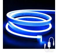 ShineBurky Tira LED de Neon Azul 5 Metros, 12V Tira Luz de Neón IP65 Impermeable Flexible Regulable Neon Luces para la Decoración de Interiores y Exteriores, Fiesta (No Adaptador de Corriente)
