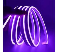 ShineBurky Tira LED de Neon Rosa Púrpura 5 Metros, 12V Tira Luz de Neón IP65 Impermeable Flexible Regulable Neon Luces para la Decoración de Interiores y Exteriores, Fiesta(No Adaptador de Corriente)