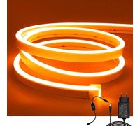 ShineBurky Tira LED Neón 12V Naranja, 5M Tiras de Luz LED Neon Impermeable IP65 Regulable Luces LED Strip Flexible Cortable para Cocina TV Exterior Habitacion Decoración [con Adaptadores]