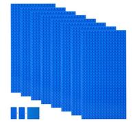 shineFinder Juego de Placas de construcción compatibles con la mayoría de Las Marcas, Placas Base rectangulares de 25,6 x 12,8 cm con 16 x 32 Puntos para Juegos creativos (8PCS, Azul)