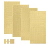 shineFinder Juego de Placas de construcción compatibles con la mayoría de Las Marcas, Placas Base rectangulares de 25,6 x 12,8 cm con 16 x 32 Puntos para Juegos creativos (4PCS, Arenas)