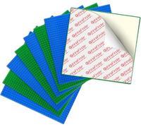 shineFinder Tablero de construcción, 25.5 * 25.5 cm, Placa Base para Tirar y Pegar para la Mesa, la Pared, la Caja de Almacenamiento（ 4Verde+4Azul）
