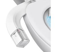 Shineforu Accesorio de bidé ultrafino de modo dual para inodoro, accesorio de asiento de inodoro con controles de presión (lavado femenino/posterior), diseño fácil de instalar, bidé no eléctrico
