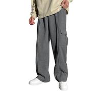 SHINEHUA Pantalones De Jogging Para Niño Pantalones De Chándal holgados Cintura Elástica Cintura Elástica Cómodo Corte Holgado Pantalones para Niños Y Adolescentes, 2 gris, 14- 15 años