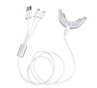 Shinekoo Lámpara aceleradora de blanqueamiento de dientes, luz LED azul, blanqueamiento de dientes, luz de mejora de la boca, bandejas de cuidado bucal conectadas con iPhone/Android/USB