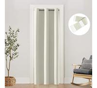 SHINELAND Ivory Bronze Grommet Top Doorway Curtain 34x80 Inches Long
