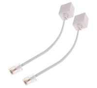 SHINEOFI 1 Juego Adaptador Ethernet Cable Conversor Línea Estable Compacto Y Para Teléfonos Analógicos Y Fax 2 Piezas