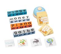 SHINEOFI 1 Juego de Bloques de Madera con El Alfabeto, Juguetes de Ortografía para Niños Pequeños, Juguetes Educativos de Aprendizaje Cognitivo para Emparejar Letras, Ideales para El Hogar Y El Aula.