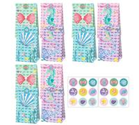 SHINEOFI 1 Juego De Bolsas De Papel Para Bolsas De Fiesta De Sirena Lavables Mini Pegatinas Del Océano Para Bolsas Bolsas De De Sirena Papel Estándar