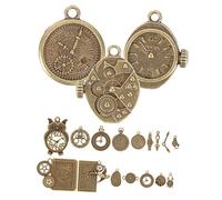SHINEOFI 1 reloj colgante decoracion casa home decoracion relojes de pared relogio de parede reloj encantos temáticos encanto colgante dijes de engranajes antiguos encantos vintage aleación