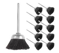 SHINEOFI 10 Cepillos de Copa para Taladro Cabezales de Pulido Eléctrico Cerdas Abrasivas de Cerda de Cerdo 3X25 MM Accesorios para Amoladora y Limpieza Profunda en Metal Plástico y