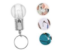 SHINEOFI 10 Piezas Llaveros LED Bombilla Acrílico Portátil Cambio Colorido Acero Inoxidable Resistente Oxidación Accesorio Moda