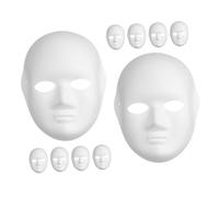 SHINEOFI 10 piezas Unidades Máscaras Blancas para Pintar Máscaras de Disfraz para Adultos Lienzo Blanco para Manualidades para Carnaval Halloween y Fiestas Temáticas