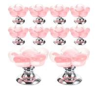 SHINEOFI 10 Pulsadores para Inodoro Diseño Floral Rosa, Empujador de Botón de Plástico Resistente para Uñas Largas, Herramienta de Presión para Tanque de Descarga, Accesorios