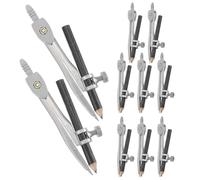 SHINEOFI 10 Unidades Brújula de Dibujo para Estudiantes, Metal y Madera, | Control Fácil, menos Fatiga Mano, Uso Escolar y Taller, Multiuso para Geometría y Carpintería
