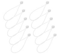 SHINEOFI 10 Unidades Cuerdas Elásticas de Lona con Bolas de Color Blanco para Sujetadores de Lona, Banda Elástica Flexible y Resistente para Postes de Tiendas y Cables en Exteriores