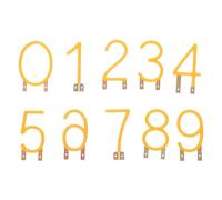 SHINEOFI 10 Unidades Lámparas Creativas de Números Árabes en Plástico Amarillo, Portátiles para Enseñanza en Rincones Oscuros y Exploración Matemática