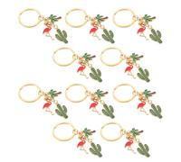 SHINEOFI 10 Unidades Llavero de Aleación Decoracion Verano Colgante con Diseño de Flamenco Cactus y Accesorio para Fiestas Hawaianas y Regalos