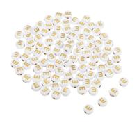 SHINEOFI 100 Cuentas Redondas de Acrílico Letras del Alfabeto para Hacer Pulseras y Llaveros, Tamaño 4x7 Mm, Diseño Pulido y Aplicaciones Versátiles para Joyería