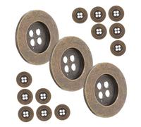 SHINEOFI 100 Piezas Botones Redondos Vintage de Metal con Diseño de Cuatro y Borde Elegante para Chaquetas Jeans y Manualidades Diy Color Bronce de Unidades