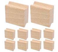 SHINEOFI 10Pcs Blank Wood Stamp Mounts DIY Wooden Stamp Handle Hard Wooden Blocks Wooden Square Little Seal for Stamp Making DIY Crafting,