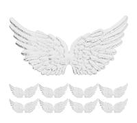 SHINEOFI 12 alas de ángel de plástico para manualidades, adornos de árbol de Navidad, mini parches de alas de ángel 3D para manualidades, accesorios de costura, decoración de Navidad, recuerdos de