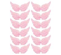 SHINEOFI 12 alas de ángel de plástico para manualidades, adornos de árbol de Navidad, mini parches de alas de ángel 3D para manualidades, accesorios de costura, decoración de Navidad, recuerdos de