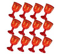 SHINEOFI 12 Copas de Vino Pequeñas de Plástico Rojo para Boda Copas de Banquete Chinas de 40 Ml Vasos Festivos para Licor y Whisky Ideales para Celebraciones y Fiestas Temáticas Chinas