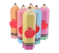 SHINEOFI 12 Juegos De Cajas De Lápices Para Recuerdos Cajas De Dulces Con Forma De Lápiz Y Tarjetas Para La Vuelta Al Cole Estuche De Papel Para Recuerdos De Fiesta En El Aula Ideal