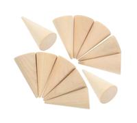 SHINEOFI 12 Piezas Conos de Madera sin para Manualidades Soporte Anillo Geométrico DIY Decoración Minimalista para Oficina y Salón para Pintar y Personalizar