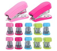 SHINEOFI 12 Piezas Mini Engrapadora de Escritorio Compacta para Oficina y Papelería Escolar con Diseño Portátil y Funcionamiento Manual Sencillo