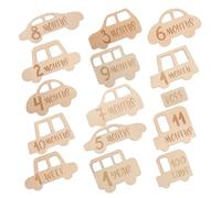 SHINEOFI 15 Piezas Tarjetas de Madera para del Niña de Forma de Coche Accesorios Fotográficos para Meses de Crecimiento Infantil Tarjetas de Madera para Nacidos para Momentos