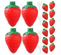 SHINEOFI 16 Piezas Mini Spice Bottles Reusable Leakproof Strawberry-shaped Sauce Dispensers For Kitchen Camping Barbecue Transparent Portable Condiment Containers