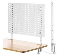 SHINEOFI 2 ganchos ajustables para tablero de clavijas, ganchos para tablero de herramientas para organización de oficina en casa, almacenamiento de banco de trabajo fácil de instalar, color blanco
